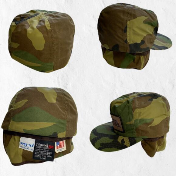 Vtg Camo Gore-Tex Thinsulate Hunting Trucker Cap Workwear Hat - Picture 3 of 4